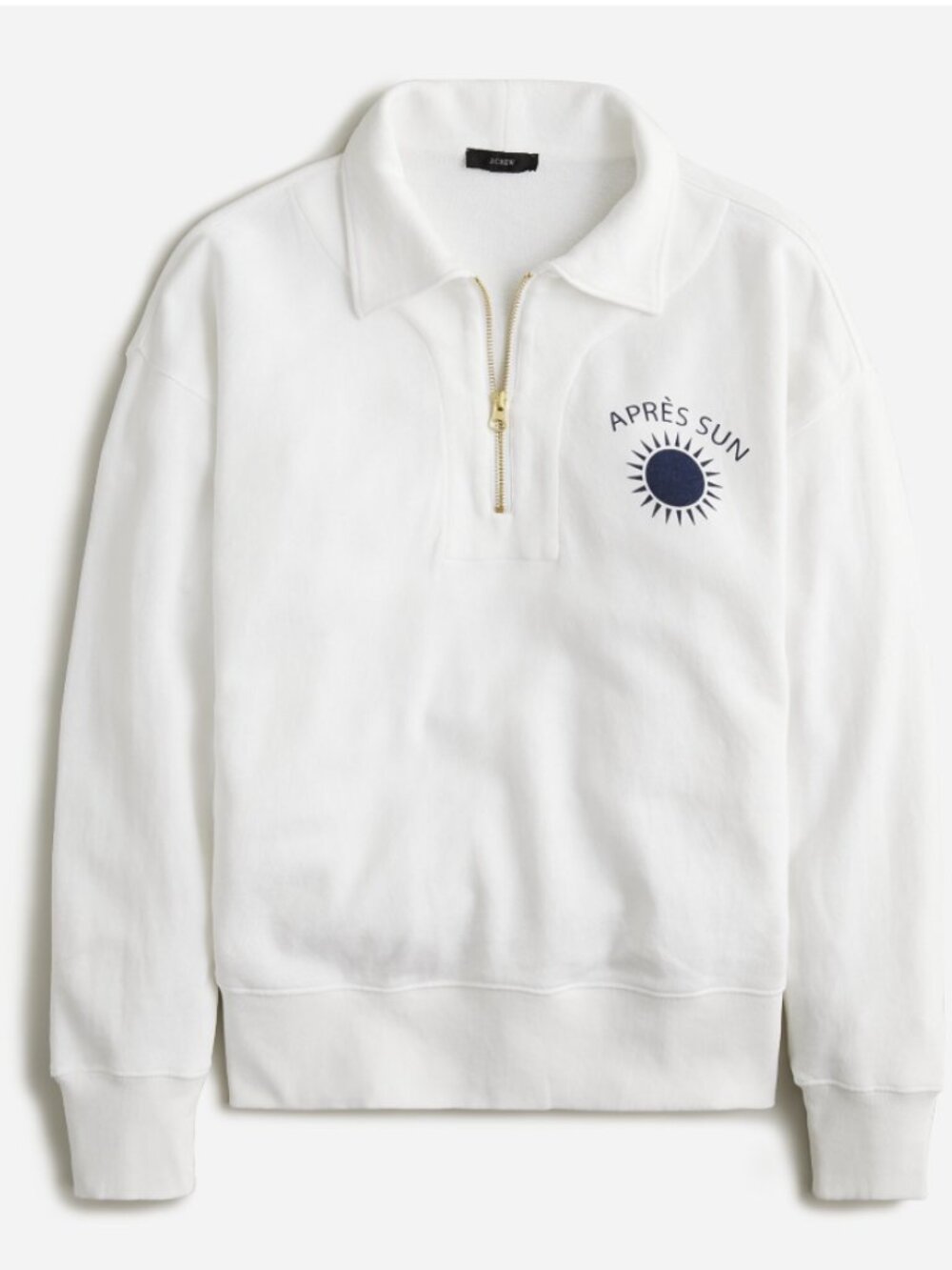 J. Crew Graphic Half-zip Sweatshirt "Apres Sun"| Size Small